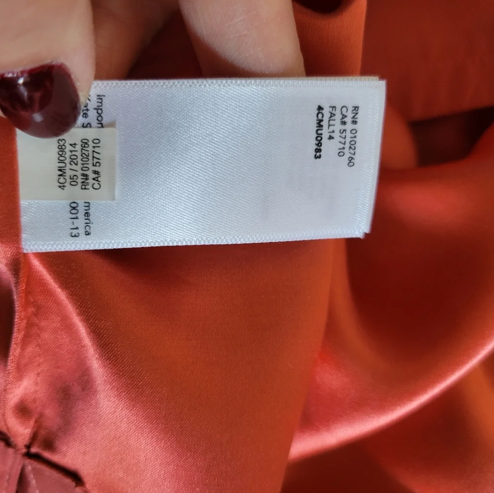 Kate Spade Saturday Salmon‎ Pink Silk Blend Sleveless Top Blouse Size M